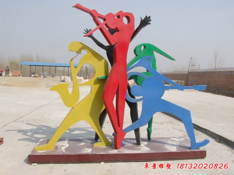 不銹鋼抽象樂隊(duì)人物雕塑