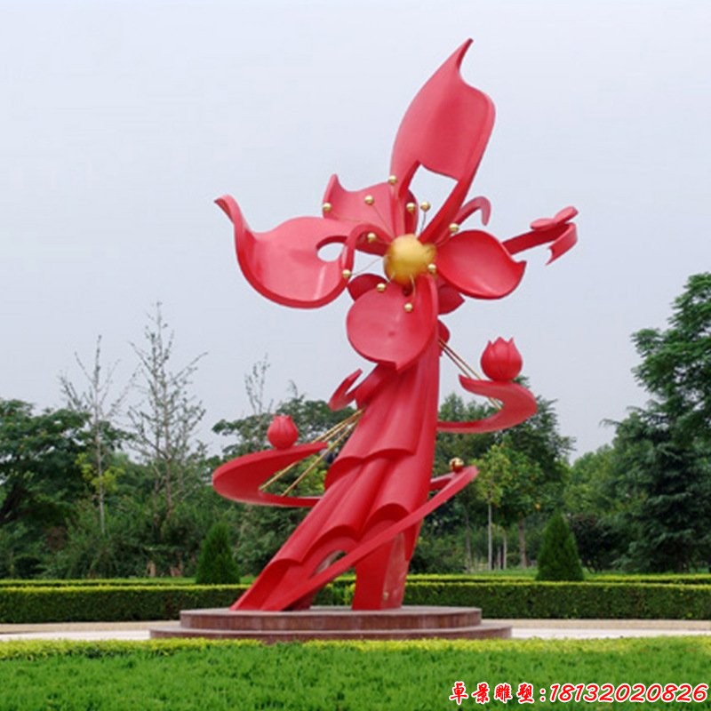 不銹鋼抽象花開盛世雕塑