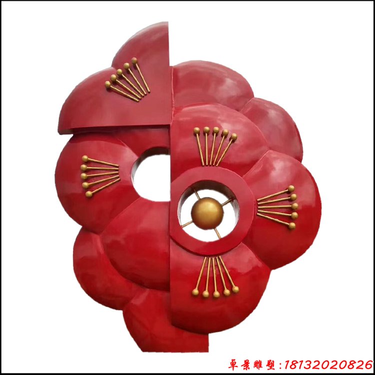 不銹鋼抽象桃花雕塑