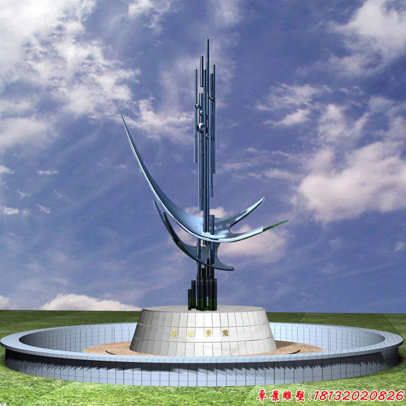 不銹鋼抽象乘風(fēng)破浪，企業(yè)不銹鋼雕塑