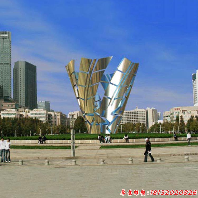 不銹鋼抽象小麥雕塑 城市景觀雕塑