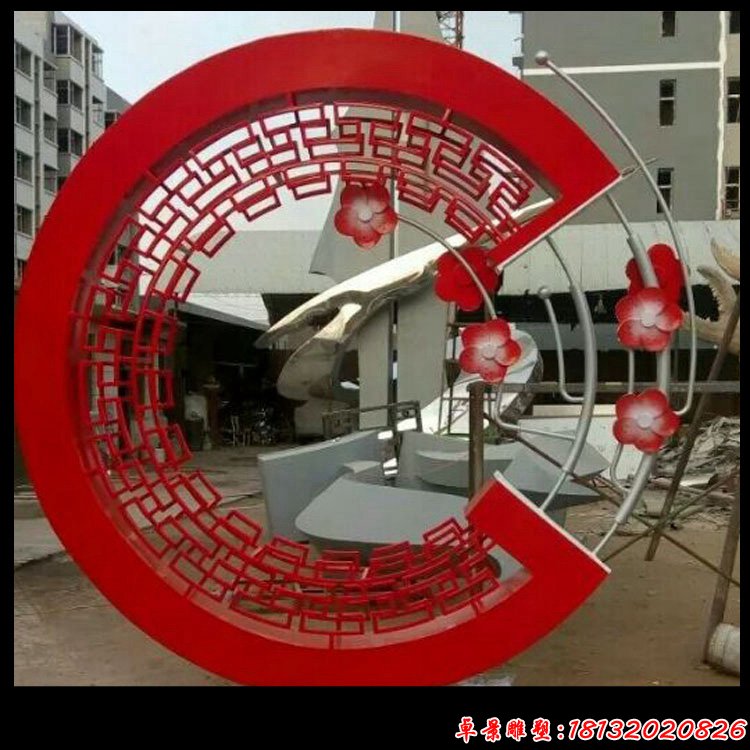 不銹鋼桃花雕塑 小區(qū)景觀雕塑