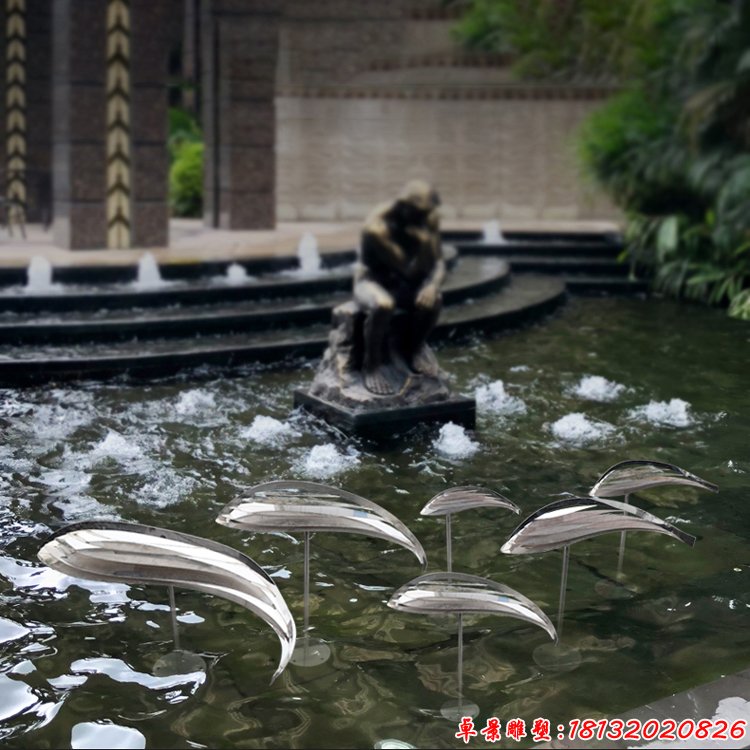 酒店裝飾不銹鋼魚雕塑 (2)
