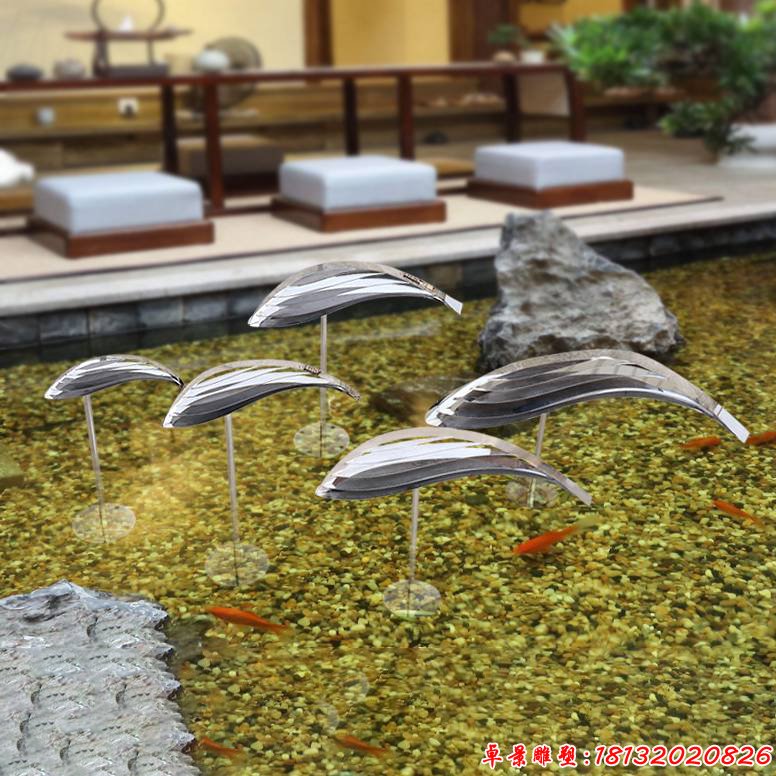 酒店裝飾不銹鋼魚雕塑 (1)
