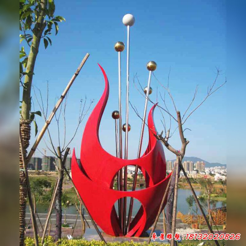 火焰-不銹鋼火焰抽象雕塑，公園抽象雕塑