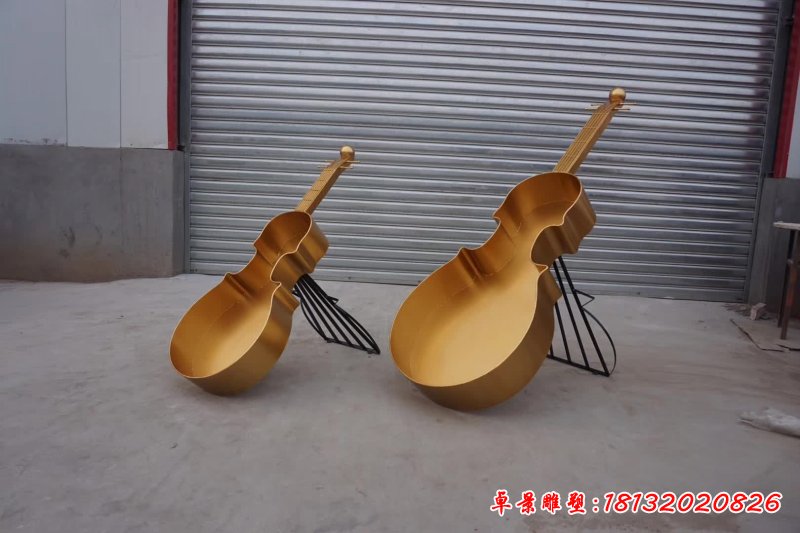 不銹鋼小提琴雕塑 (1)