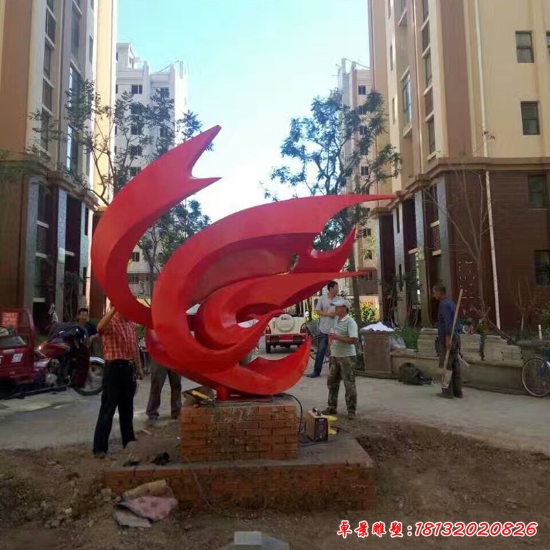 不銹鋼飛翔雕塑，小區(qū)景觀雕塑