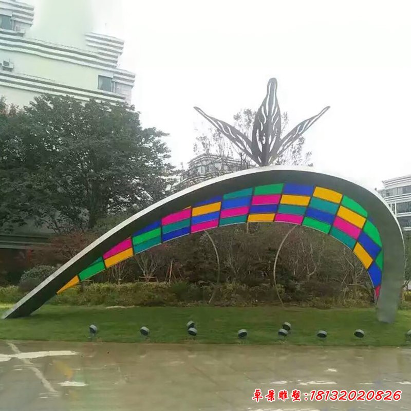 不銹鋼彩色拼接  廣場景觀雕塑