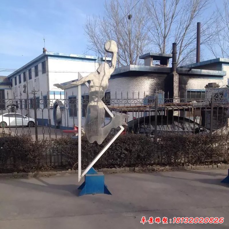 不銹鋼打高爾夫球雕塑，廣場不銹鋼運動雕塑 (1)