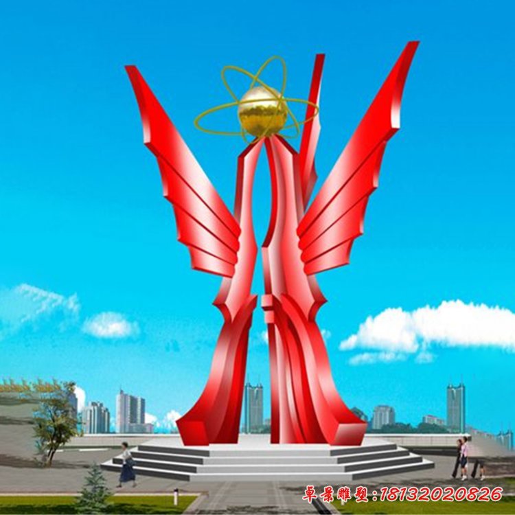 不銹鋼共筑輝煌雕塑，不銹鋼企業(yè)抽象雕塑