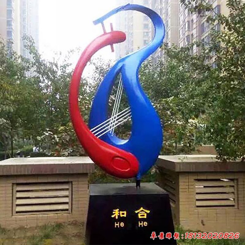 和合雕塑，小區(qū)景觀不銹鋼雕塑