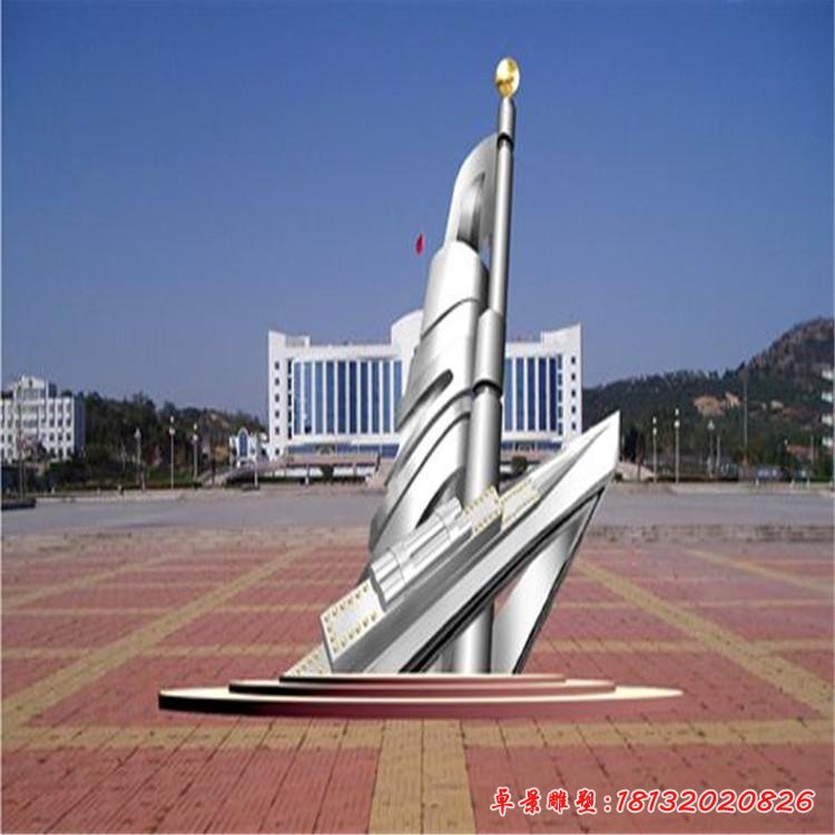 校園不銹鋼開拓雕塑 (2)