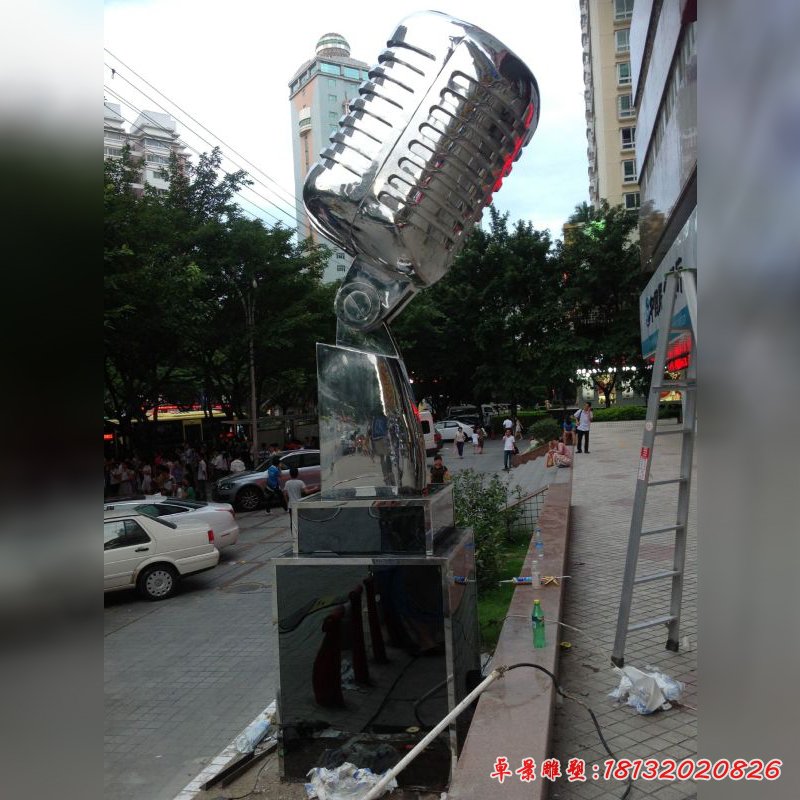 不銹鋼麥克風,話筒不銹鋼雕塑