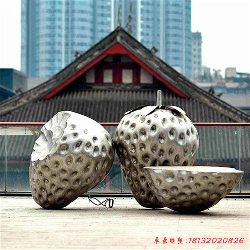 不銹鋼草莓雕塑 (4)