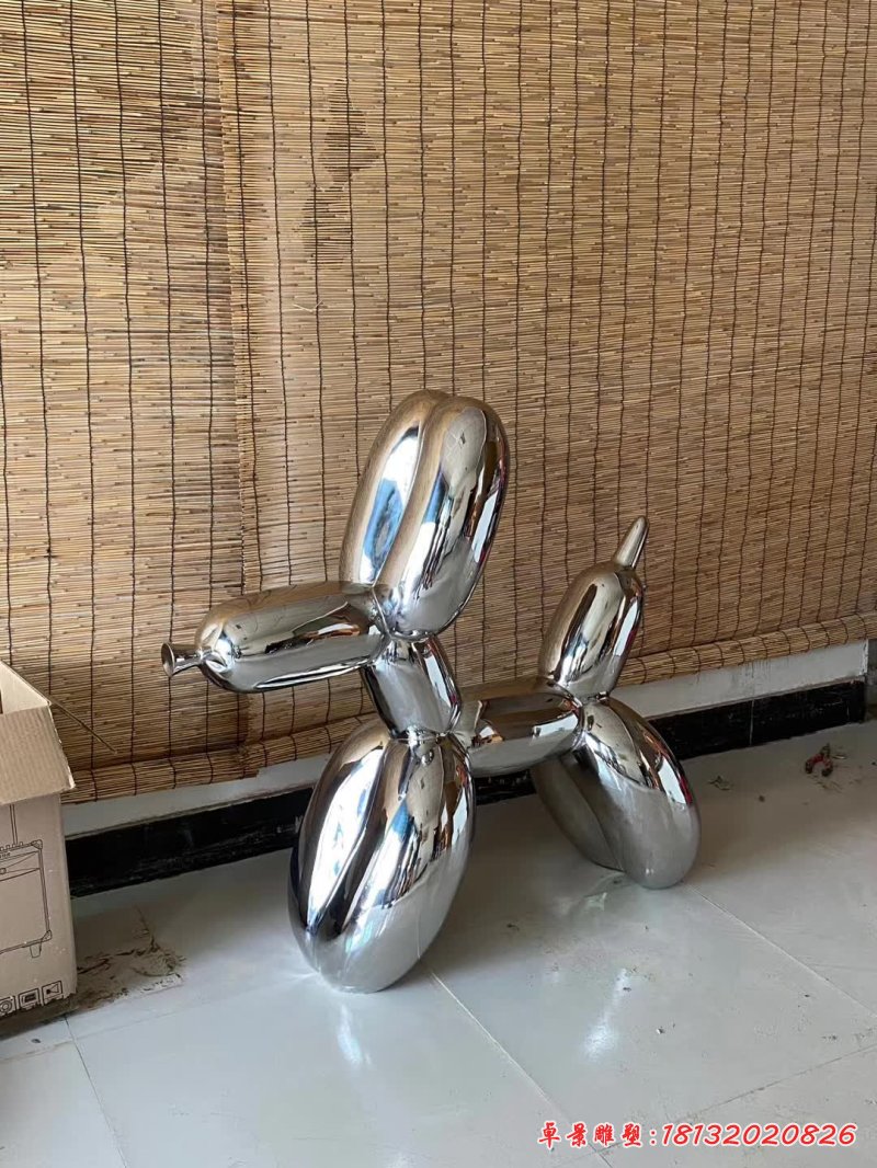 不銹鋼鏡面氣球狗雕塑