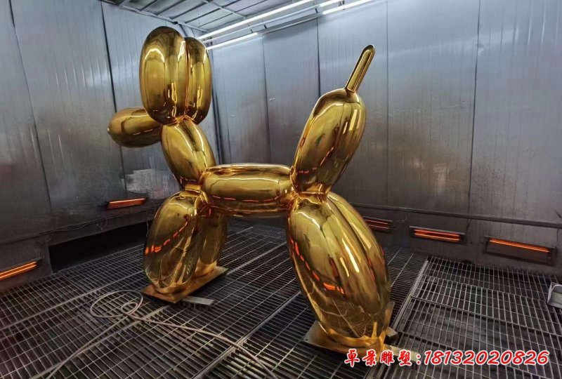 不銹鋼卡通氣球狗雕塑