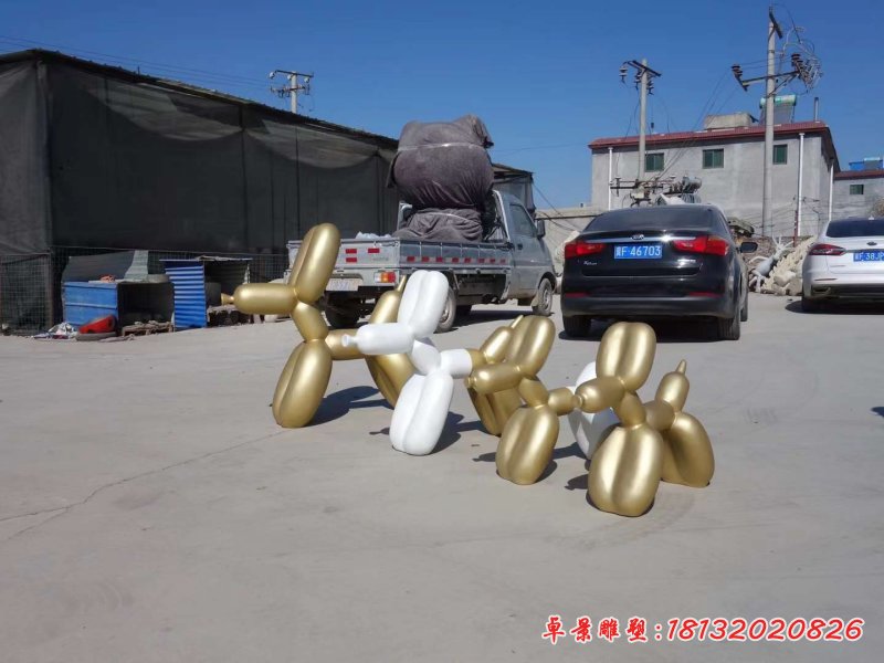 不銹鋼氣球狗雕塑