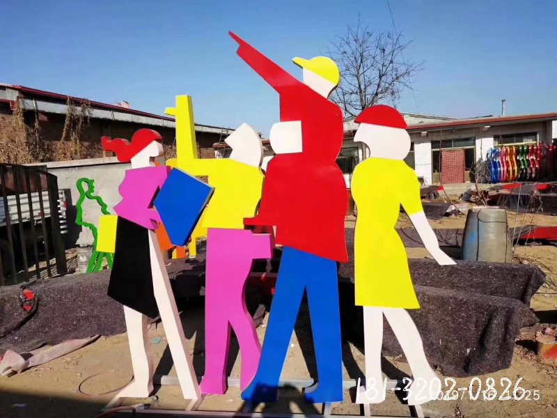 不銹鋼逛街抽象人物剪影雕塑 (2)[1]