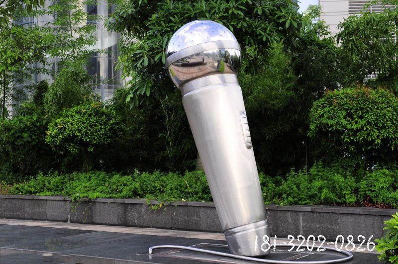 不銹鋼麥克風雕塑 街邊景觀雕塑