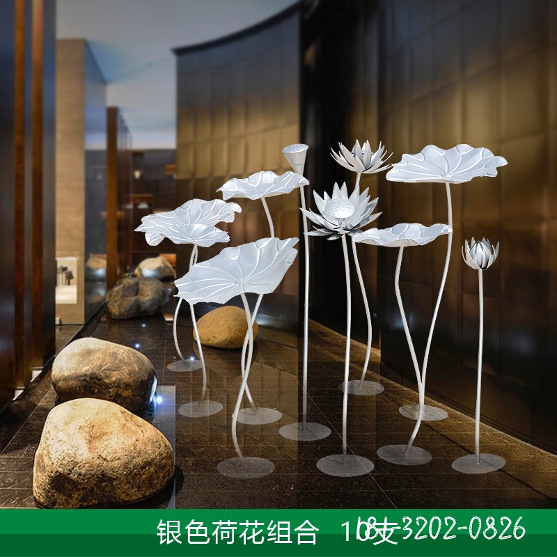 不銹鋼銀色荷花雕塑 (1)[1]