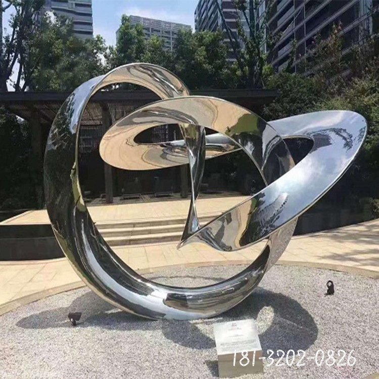 不銹鋼彩帶絲帶雕塑 (5)