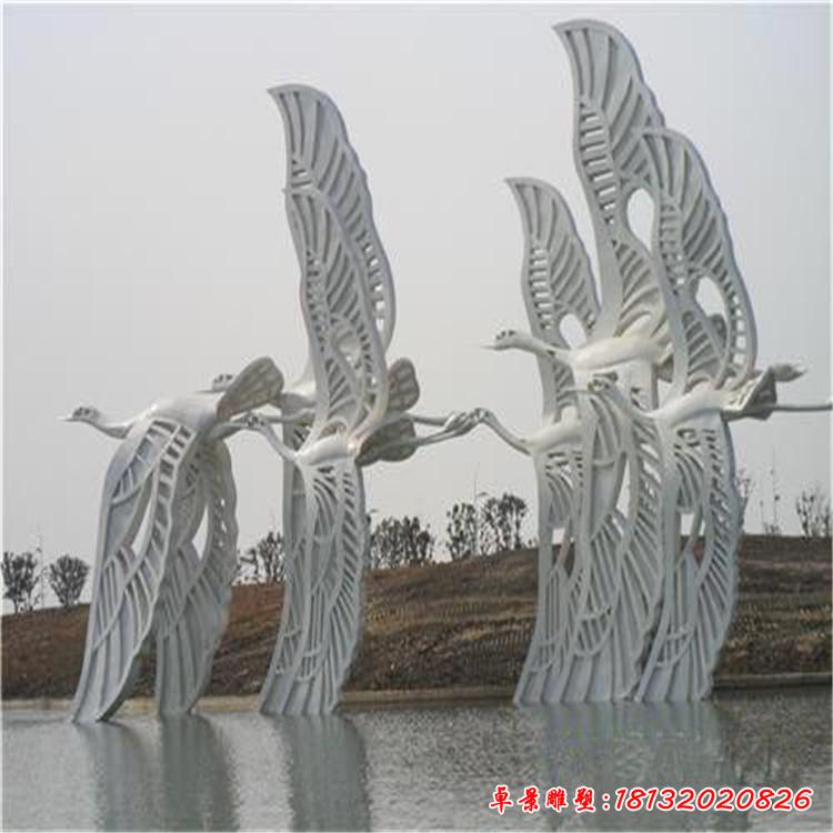 不銹鋼城市大雁雕塑 (2)