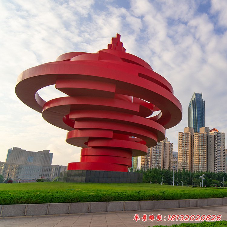不銹鋼螺旋抽象景觀雕塑